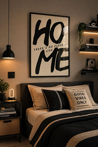 Linacci Pictură murală modernă pentru camera tinerilor, cu tematică Home - Al...