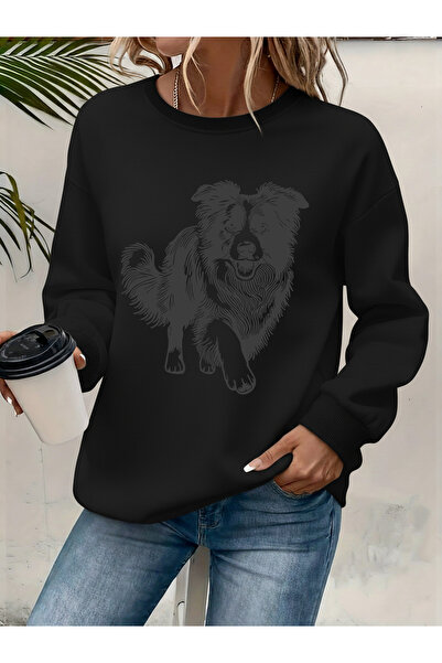 Deocept Women's Printed Crew Neck Comfortable Fit Sweatshirt