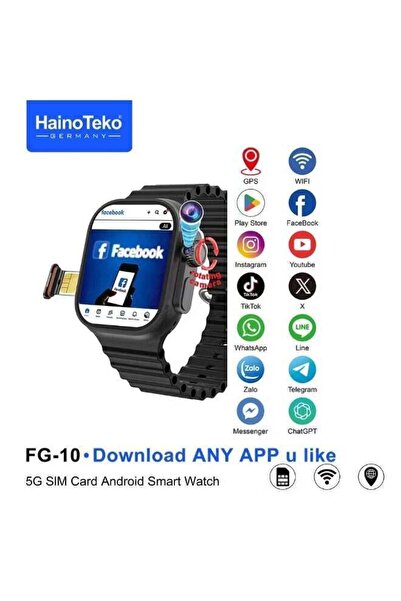 HAINOTEKO FG-10 5G Android Smart Watch with SIM Card Slot, Rotating Camera, P...