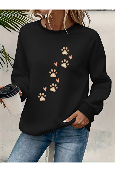 Deocept Women's Printed Crew Neck Comfortable Fit Sweatshirt