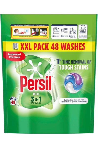 Persil Bio 3 in 1 Washing Capsules 1st time removal of tough stains outstandi...