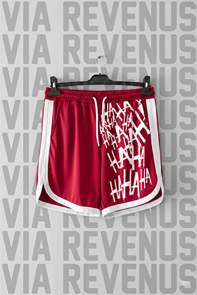 Vordevia Joker Laughter Design Printed Jersey Sports Training Shorts with Pip...