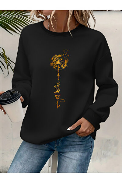 Deocept Women's Printed Crew Neck Comfortable Fit Sweatshirt