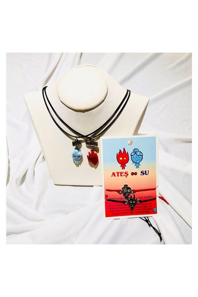 C&On Design Fire and Water Lover and Best Friend Necklace Bracelet Set - Duo Combination Jewelry