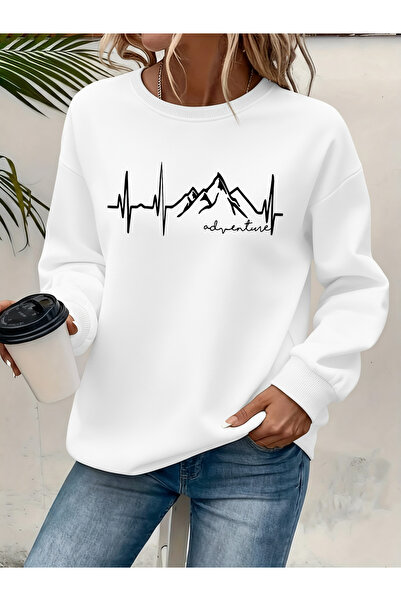 Deocept Women's Printed Crew Neck Comfortable Fit Sweatshirt