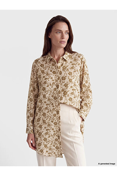LC Waikiki Lcw Grace Beige Floral Women's Shirt Tunic