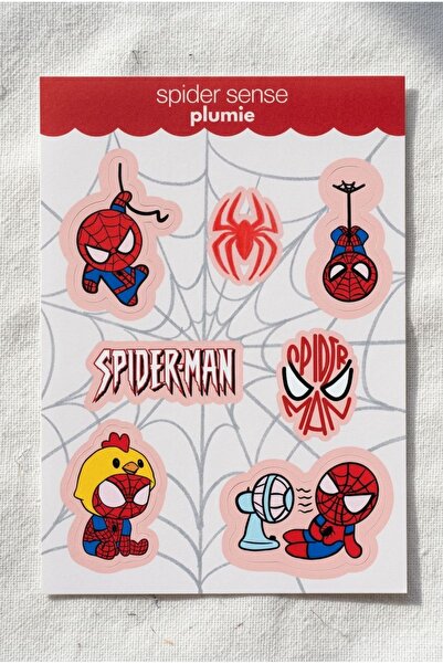 Plumie Spider Temalı Sticker Sheet – 7’li Dekoratif Defter, Journal ve Laptop...