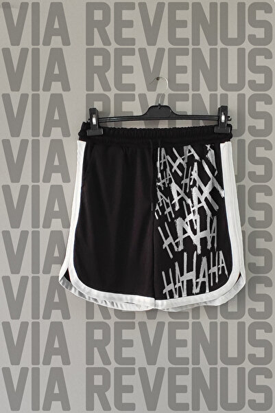 Vordevia Joker Laughter Design Printed Jersey Sports Training Shorts with Pip...