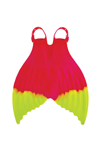Finis labe inot adulti Luna Monofin - roz inchis pepene verde fluo