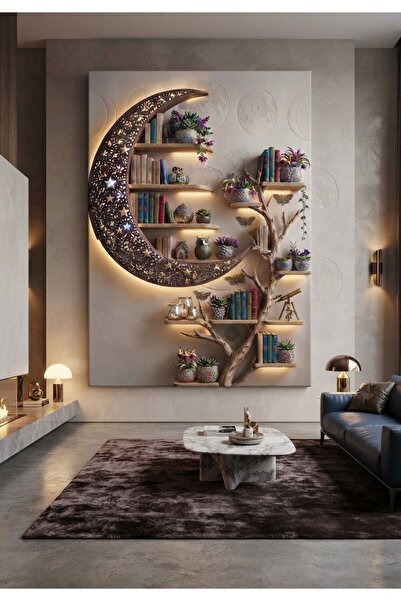 zeyrada Premium Özel Tasarım 3D Kabartma Görünümlü Modern Dekorasyon Kanvas T...