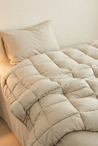 evdehome Motto Cotton Comfort %100 Pamuk Tek Kişilik Uyku Seti Krem (Yorgan +...