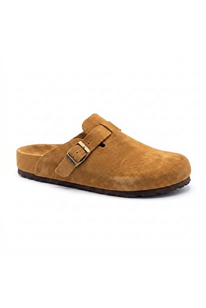 Bequemere Mk406 Tan Genuine Suede Leather Full Covered Cork Sole Single Buckl...