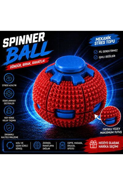 Genel Markalar Mekanik Spinner Ball Stres Topu Tırtıklı Yüzeyli Dönen Fidget ...