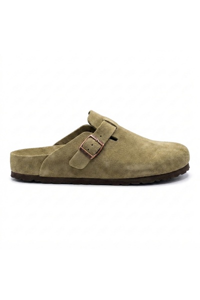 Bequemere Mk406 Khaki Genuine Suede Leather Full Covered Cork Sole Single Buc...