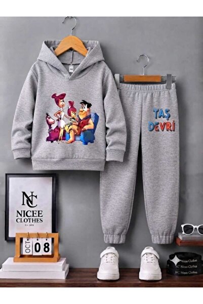 NC Nicee Clothes طقم رياضي للأطفال للجنسين (طباعة حجرية على الأرجل للشتاء)