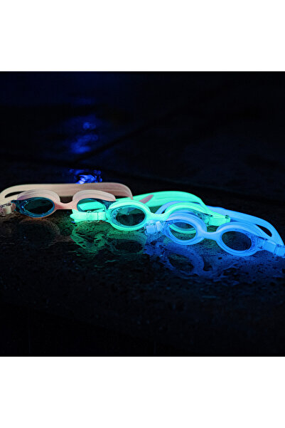 Finis ochelari inot vizibilitate sporita pentru copii FlowGlows (Glow in the dark) Goggles - albastr