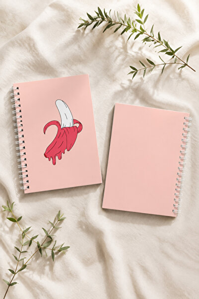 Paytak Moda Banana Patterned A5 Spiral Colorful Notebook 45 Sheets 90 Pages 3...