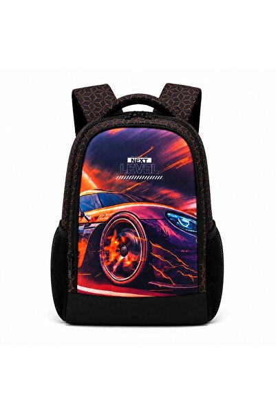 velve Ghiozdan ergonomic scolar pentru baieti Next Level, cu design masina sp...