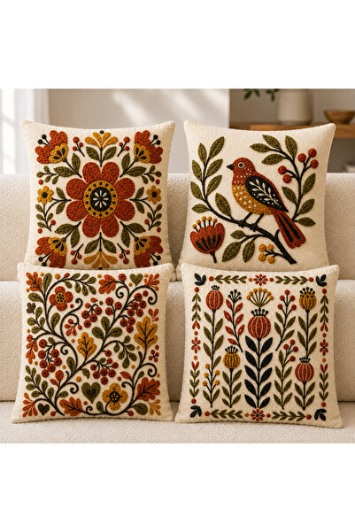 stellahomes Bohemian Folk Floral and Bird Patterned 3D Embroidery Look Digita...