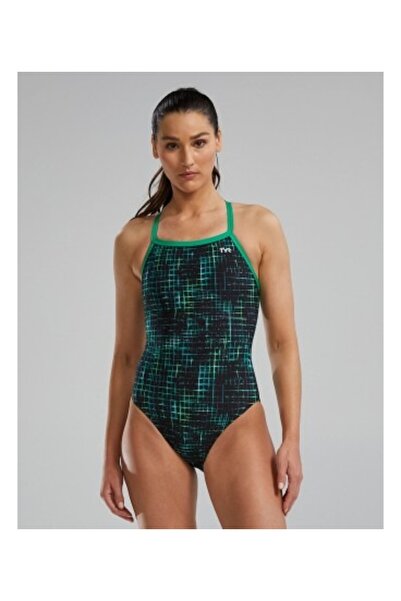 TYR costum baie intreg pentru femei - Diamondfit - Atrix - albastru I verde