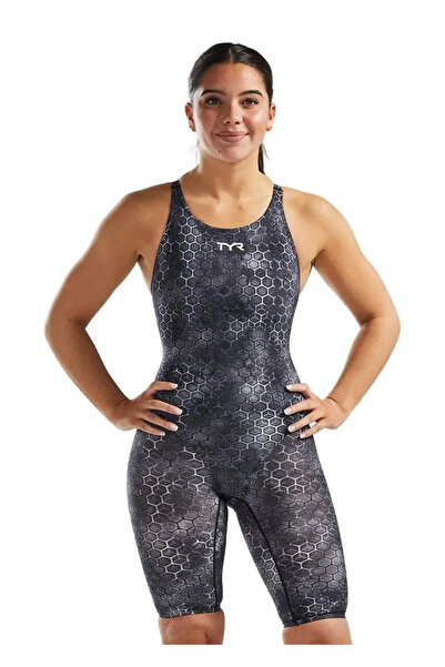 TYR Costum înot întreg femei Thresher Open Back Akurra - negru | rezistent clor