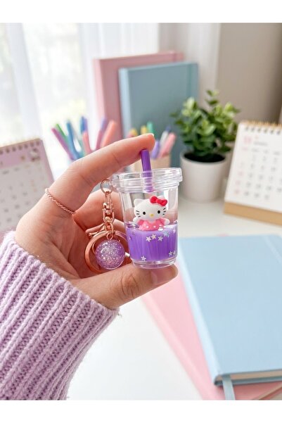 Generic Brand Acrylic Charm Hello Kitty and Soft Drinks with Movable Ring - C...