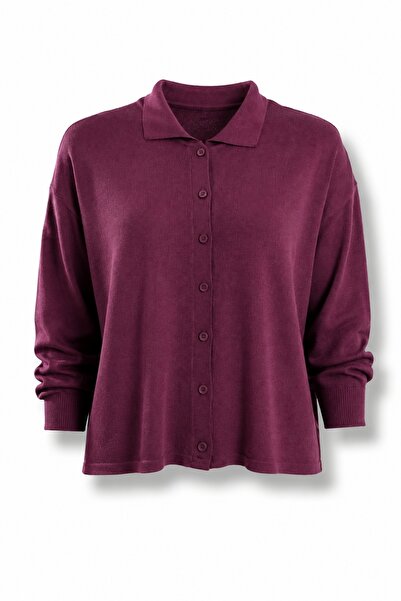 5in1Canpolat Cardigan subțire din tricotaje Plum 5490
