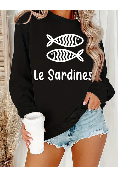 Deocept Women's Printed Crew Neck Comfortable Fit Sweatshirt