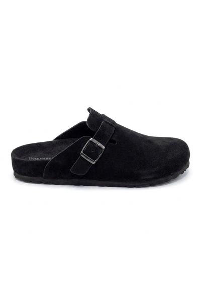 Bequemere Mk406 Black Genuine Suede Leather Full Covered Cork Sole Single Buc...