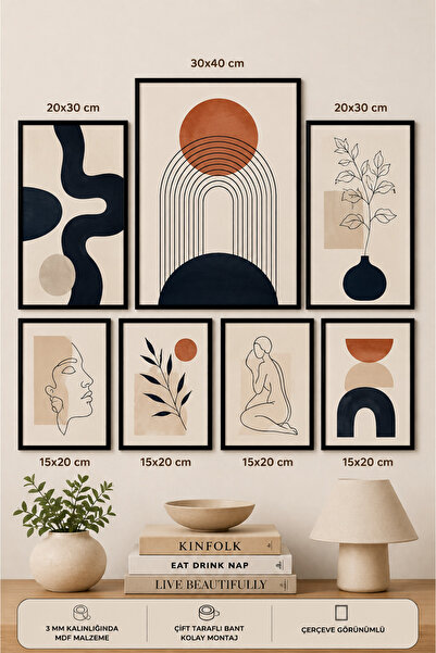 UNT 7-Piece Frame-Looking Modern Painting Set |   Retro & Pop Art |   Living ...