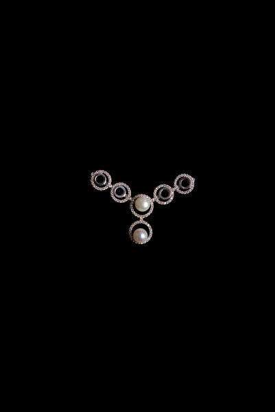 L&S JEWELLERY YUVARLAK MODEL İNCİ KOLYE UCU 925 AYAR GÜMÜŞ RODYUM (BEYAZ ALTI...