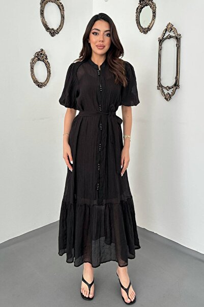 End Black Store Black Dress with Transparent Inner Lining