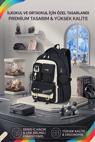Waddell Multi-Compartment Ergonomic Primary and Secondary School Backpack wit...