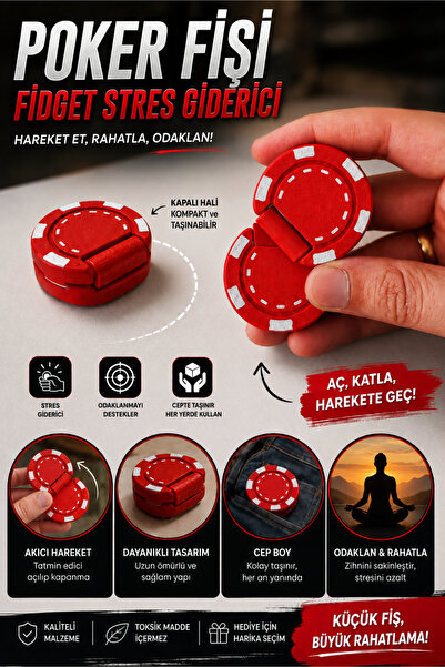Cosmic Star Poker Chip Design Fidget Stress Relief Toy – Endlessly Moving Poc...