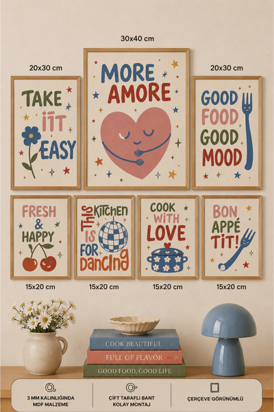 UNT 7-Piece Frame-Looking Modern Painting Set |   Retro & Pop Art |   Living ...