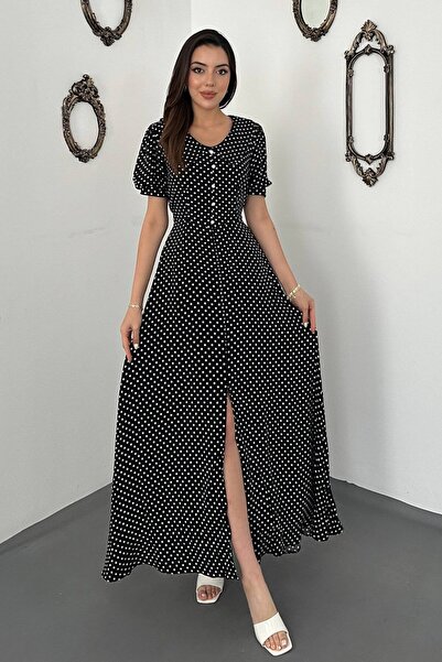 End Black Store Black polka dot flared dress