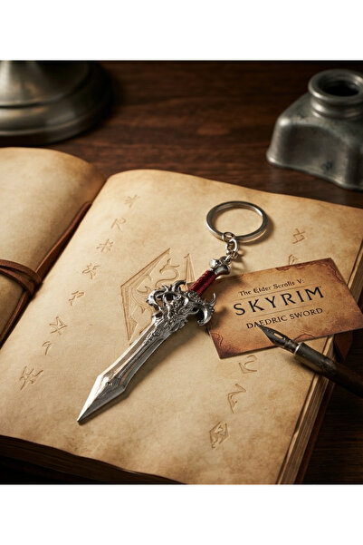 modamira The Elder Scrolls V Skyrim Daedric Sword Metal Kılıç Anahtarlık \ Bo...