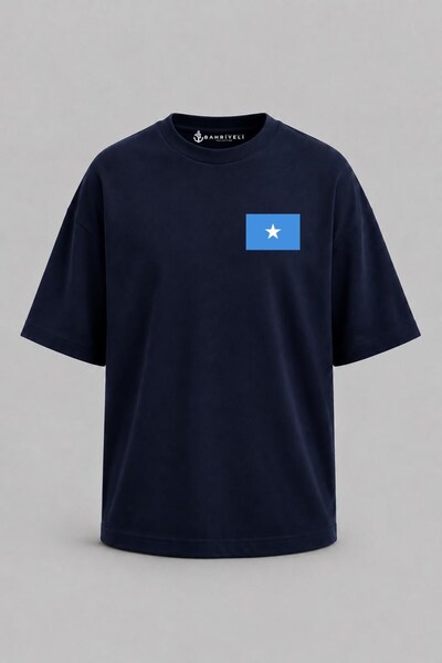 Bahriyeli Collection Oversize Somalia Flag Pocket Printed Unisex T-Shirt