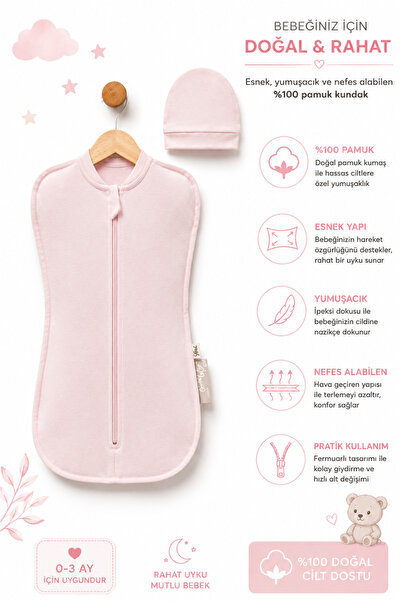 Melekpare 100% Cotton Zippered Baby Swaddle Newborn