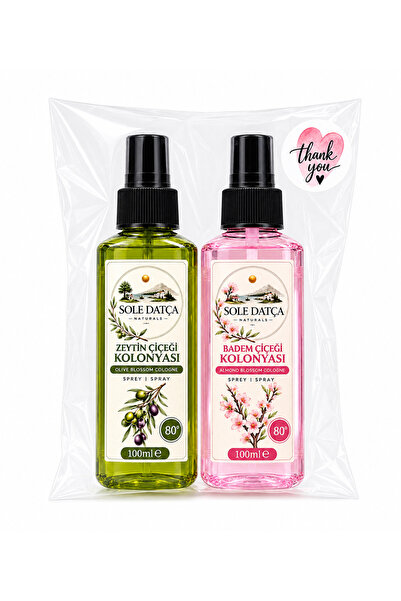 SOLE DATÇA Zeytin Çiçeği & Badem Çiçeği Kolonyası 2’li Hediye Seti – 2x100 ml