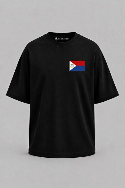 Bahriyeli Collection Υπερμεγέθη μπλουζάκι Unisex με στάμπα τσέπης με σημαία Σ...