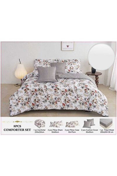 BIET ALMAFROSHAT Duvet Cover Set with 8 Pieces of New Quilted Double-Sided Mi...