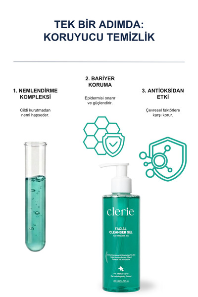 Clerie Facial Cleansing Gel, Purifying, Anti-Pore and Anti-Blackhead, Set of 2 2X200 ml