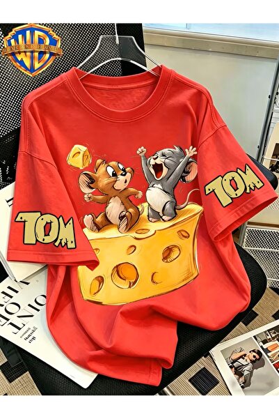 H&GHAMLEGİYİM Classic Retro Cartoon Character Fun Cheese Pattern T-Shirt, Men...