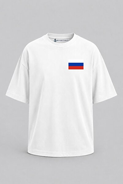 Bahriyeli Collection Υπερμεγέθη μπλουζάκι Unisex με στάμπα τσέπης με σημαία Ρ...
