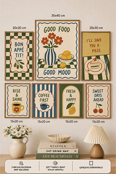 UNT 7-Piece Frame-Looking Modern Painting Set |   Retro & Pop Art |   Living ...