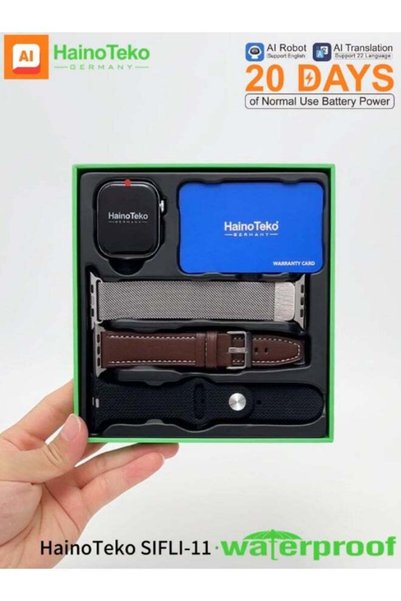 HAINOTEKO SIFLI-11 AMOLED Waterproof Design Smart Watch with 1GB Built in Storage AI Translation, AI Robot, Bluetooth Earphone Connection, E-Book, Local Music, Voice Recording & 20-Day Battery Life De