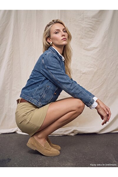 Dilvin 65396 Jachetă din denim cu nasturi, 100% bumbac, albastră