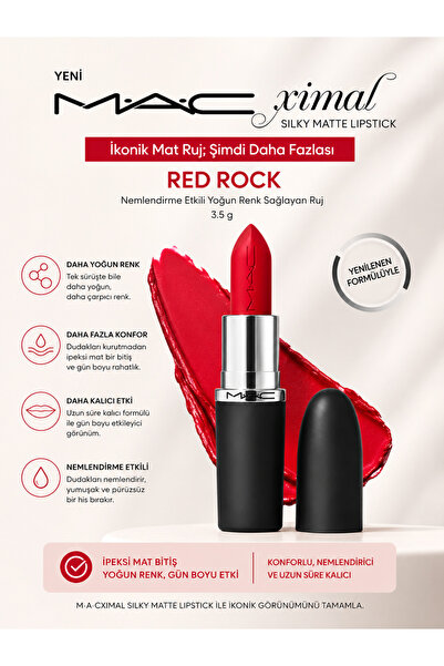 M.A.C M·A·CXIMAL Silky Matte Lipstick 3.5 g – Nemlendirici, Yoğun Pigmentli, ...