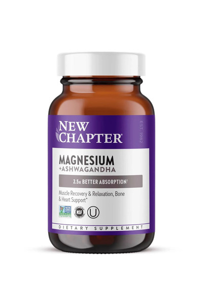 Generic Brand New Chapter Magnesium with Herb - 60 Tablets for Supportive Rel...